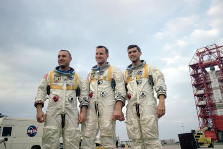 From left to right, the astronauts of Apollo 1: Virgil I. Grissom, Edward H. White II, and Roger B. Chaffee.