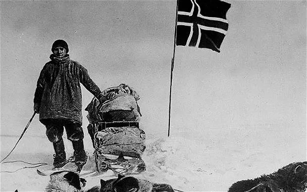 Amundsen at the South Pole, one hundred years ago today.