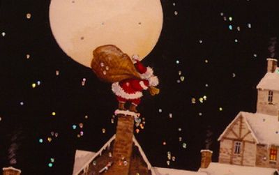 If you don't want to show an misformed Moon on a Christmas card, a full moon is a safe option