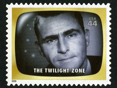A 2009 U.S. stamp commemorating "The Twilight Zone" from the collections of the Smithsonian