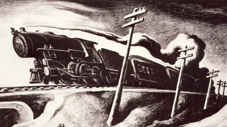 "Going West" by Thomas Hart Benton