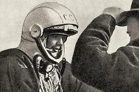 Space titans: Yuri Gagarin with Russian rocket designer Sergei Korolev.