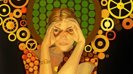 "Soul Reader," an oil on canvas (36" by 28"), is on display in "Momentum," at the S. Dillon Ripley Center through January 22.