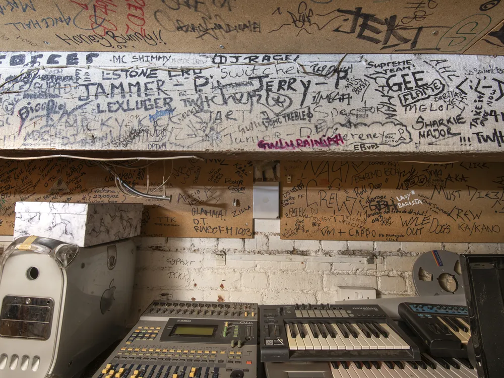 The basement studio of musician Jammer