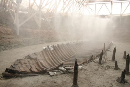 A ninth century merchant ship unearthed in Turkey. 