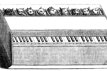 Illustration of the cat piano from 1657. 