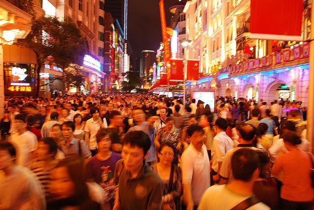 A crowd in Shanghai