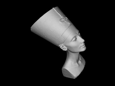 The secretly-made 3D scan of Nefertiti's bust.