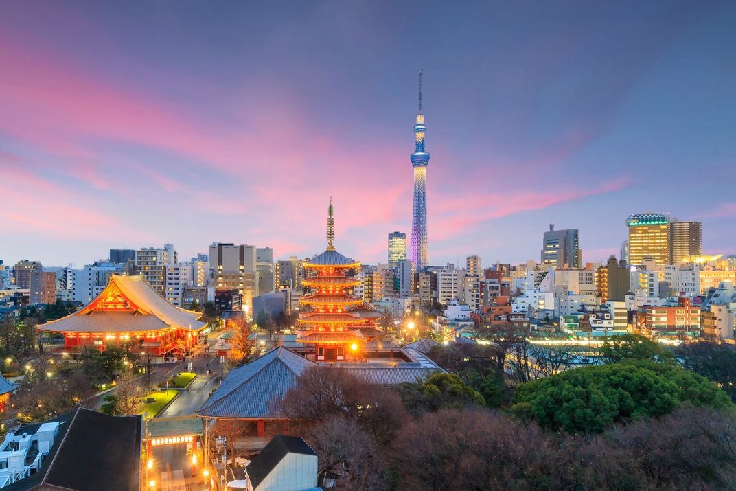 Tokyo skyline at sunset