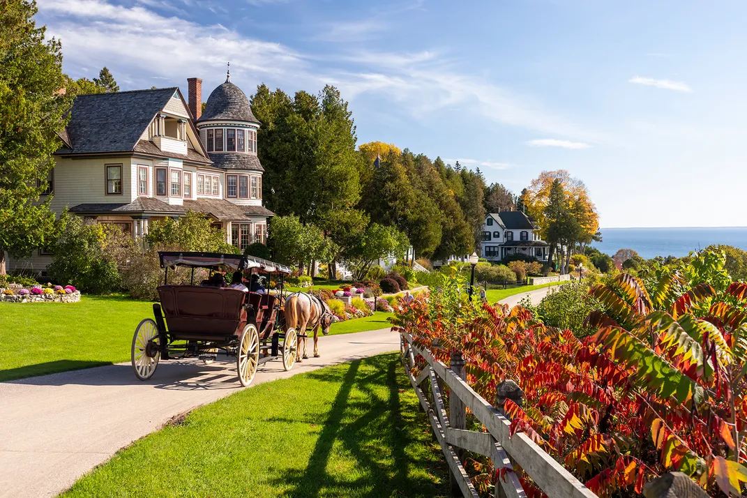 Horse-drawn carriage on Mackinac Island