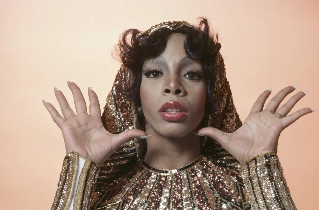Donna Summer in a 1976 studio portrait
