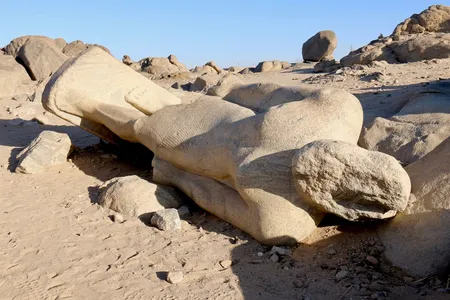 A granite statue located in Tombos, an ancient Egyptian outpost in present-day Sudan