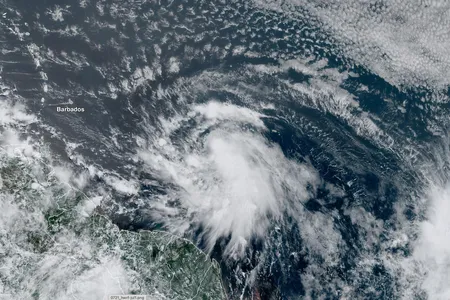 Hurricane Elsa before downgrading to a tropical storm near Barbados