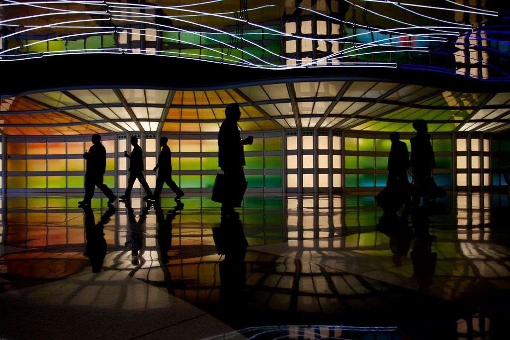 Chicago O'Hare Airport Art Tunnel