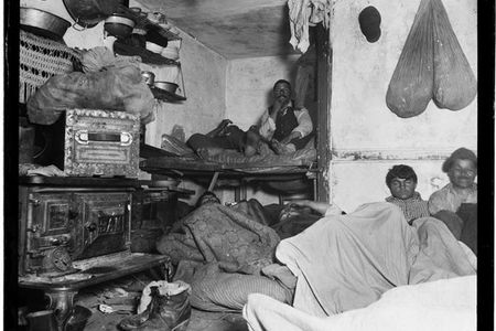 Lodgers in a crowded Bayard Street tenement, 1889.