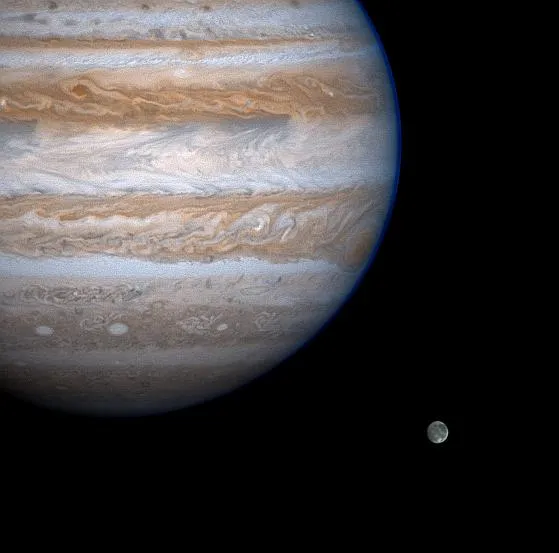 Jupiter and its moon Ganymede