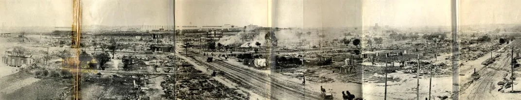Panorama view of the razed Greenwood neighborhood