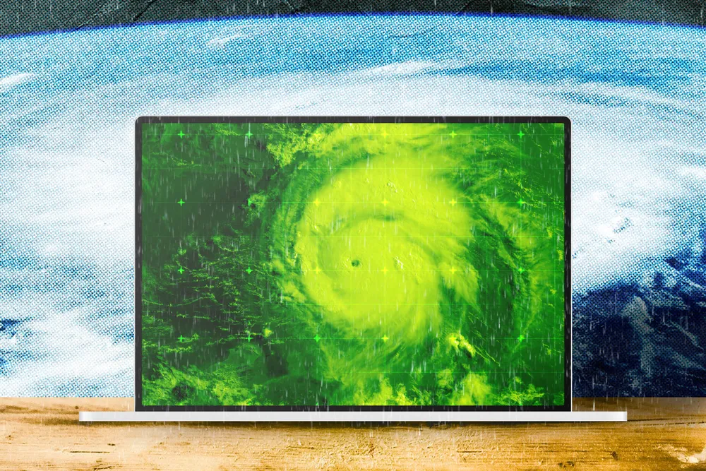 Hurricane On Laptop
