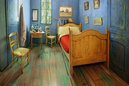For only $10, you can spend a night in a faithful recreation of van Gogh's "The Bedroom," wonky angles and all.