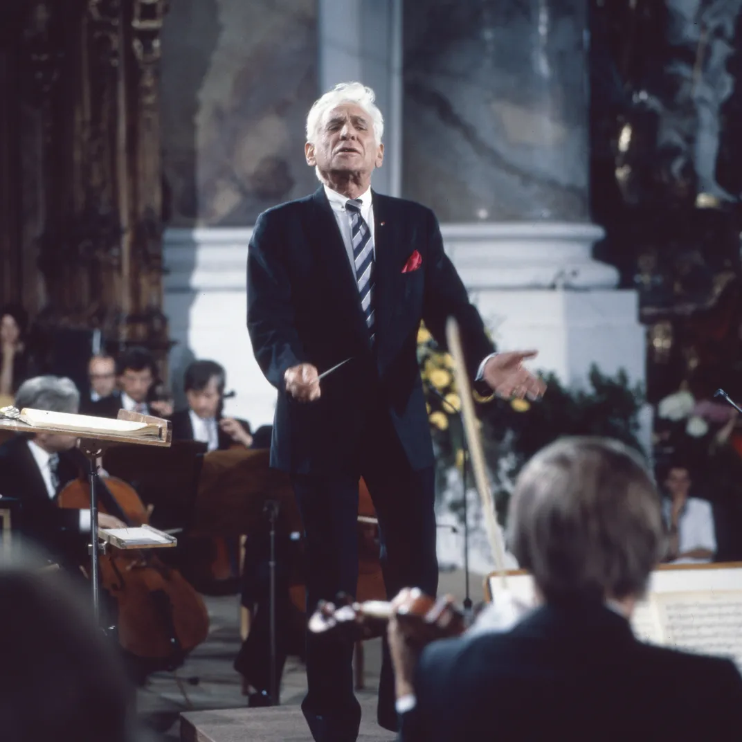 An older Bernstein conducting in Germany