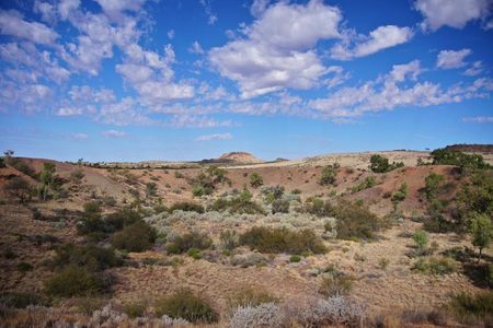 One of the 4,700-year-old impact craters at Henbury Meteorites Conservation Reserve in Australia.