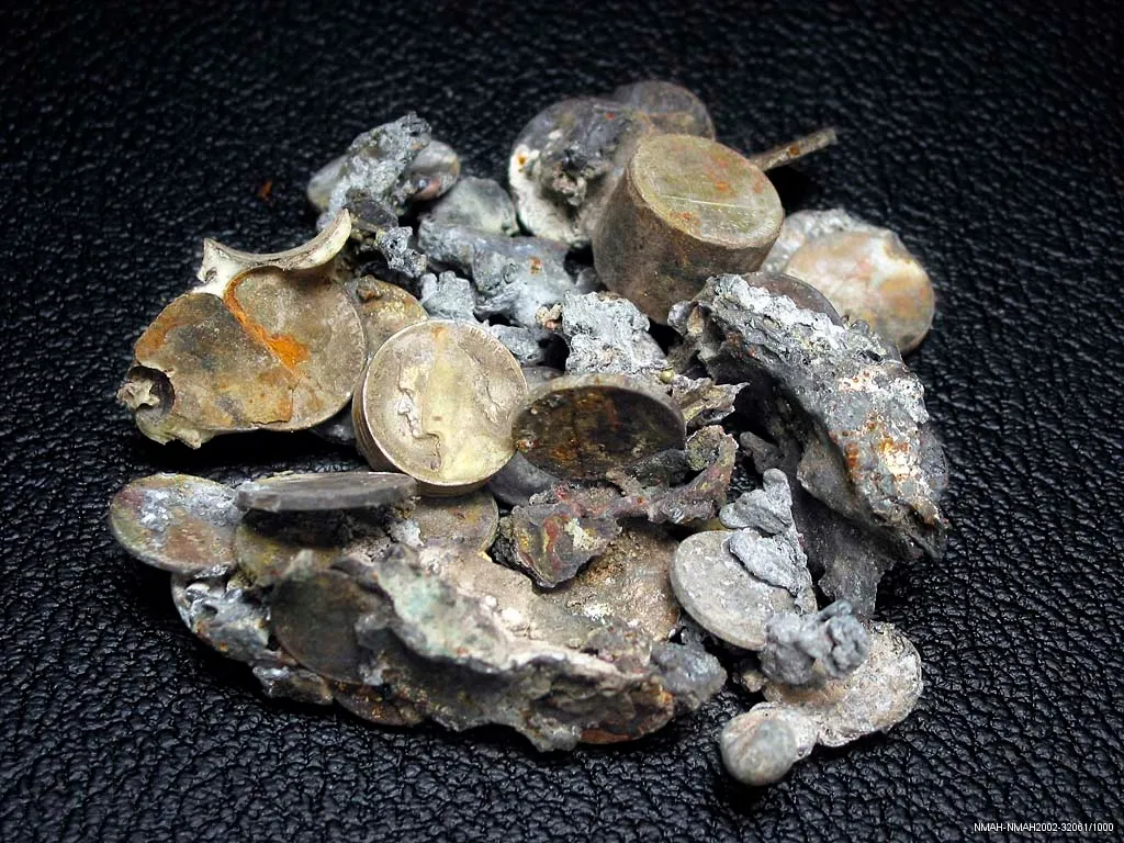 Melted coins