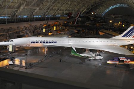 The Air France Concorde on display at the National Air and Space Museum's Steven F. Udvar-Hazy Center in Virginia.