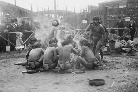 Igorrotes on show at Coney Island, in the summer of 1905.