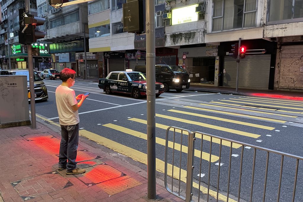 Person at crosswalk