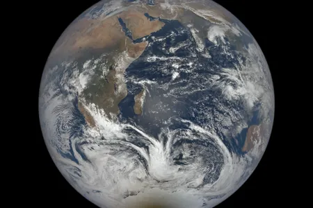 A satellite positioned nearly a million miles away from Earth captured the eclipse over Antarctica.