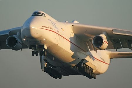 The one-of-a-kind Antonov An-225 lifts off from Eindhoven, the Netherlands, in 2005. When you need to move 250 tons to another continent, demand the Mriya; no other airplane can do it.