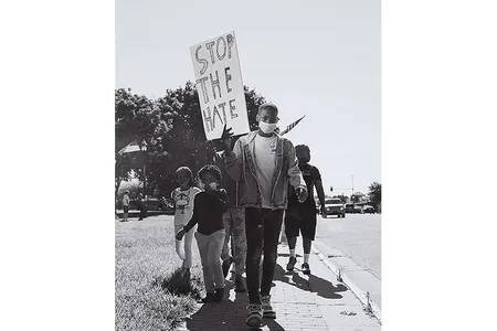 After George Floyd’s death, Jason Allende, 13, and his family joined protesters in Junction City, Kansas, on May 29, 2020.