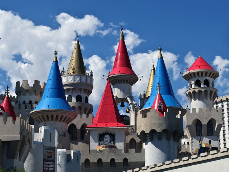 The center piece of the classic castle-themed Excalibur Hotel & Casino ...