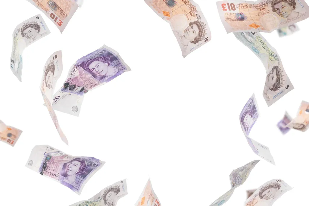 Falling Pound Notes