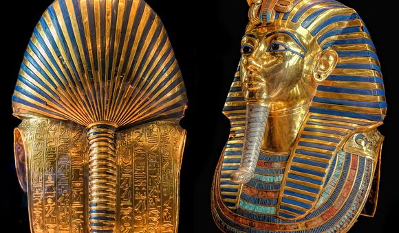 Image depicts an Egyptian funerary mask