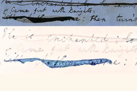 A digitization of a draft from the Wren Library (above) and a&nbsp;multispectral image processed by Michael Sullivan from raw imaging by Andrew Beeby (below)