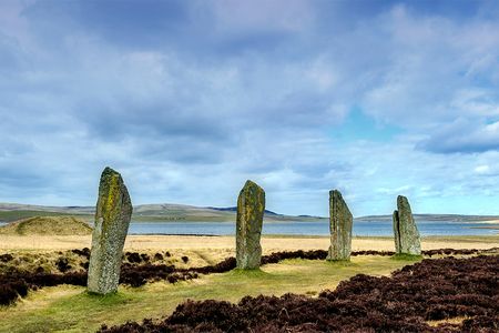 Standing Stones, also known as "the First Stonehenge," in the Ring O Brodgar in Orkney