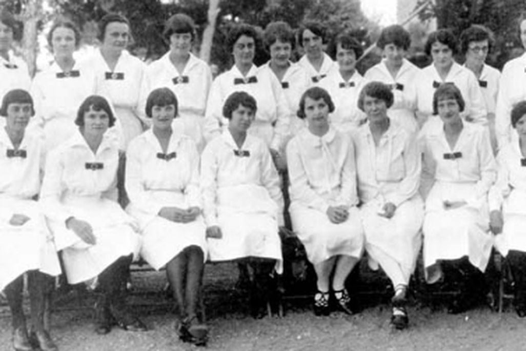 Harvey Girls, circa 1926, in evening uniforms at the El Tovar Hotel.