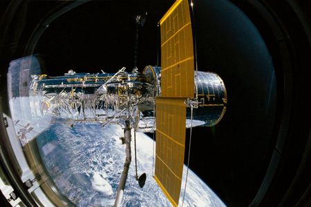 On April 25, 1990, the Hubble Space Telescope was deployed from the cargo bay of Space Shuttle Discovery.