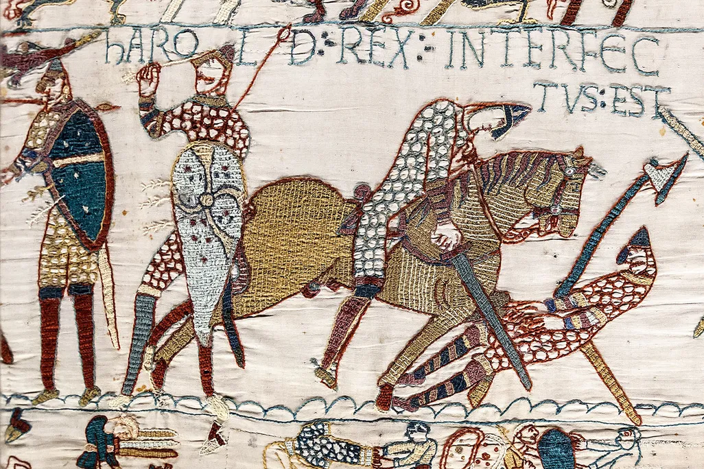 Harold Godwinson's death, as depicted in the Bayeux Tapestry