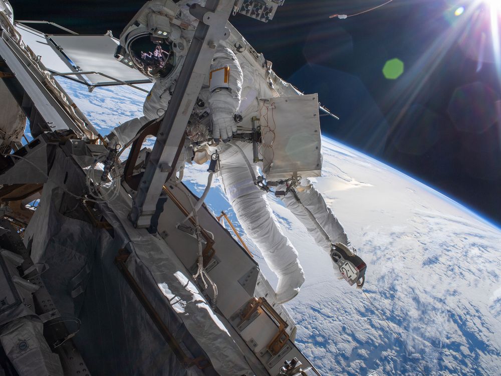 Astronaut on spacewalk