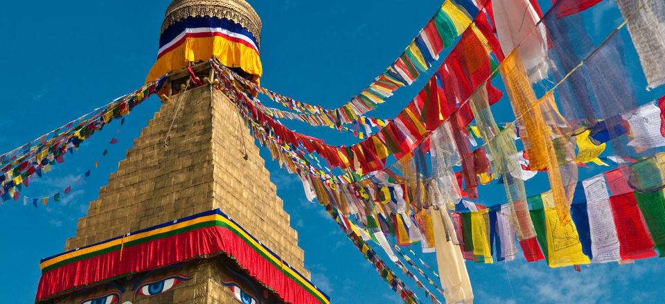  Prayer flags at Boudhanath Stupa, Nepal 