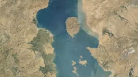 Over the past few decades Lake Urmia in Iran has steadily dried up.