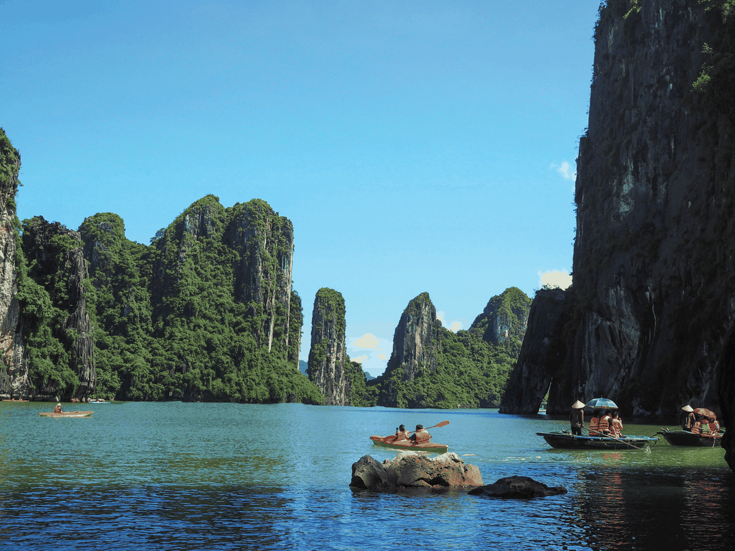 Kayaking in mystical Ha Long Bay