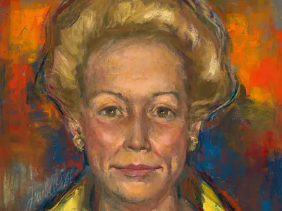 At the Smithsonian&#39;s National Portrait Gallery, the story of the Watergate whistleblower Martha Mitchell (detail, oil on canvas,&nbsp;Jan De Ruth, 1970) from Pine Bluff, Arkansas&mdash;who pundits dubbed the &quot;Mouth of the South&quot;&mdash;is revisited in a new exhibition, &quot;Watergate: Portraiture and Intrigue.&quot;