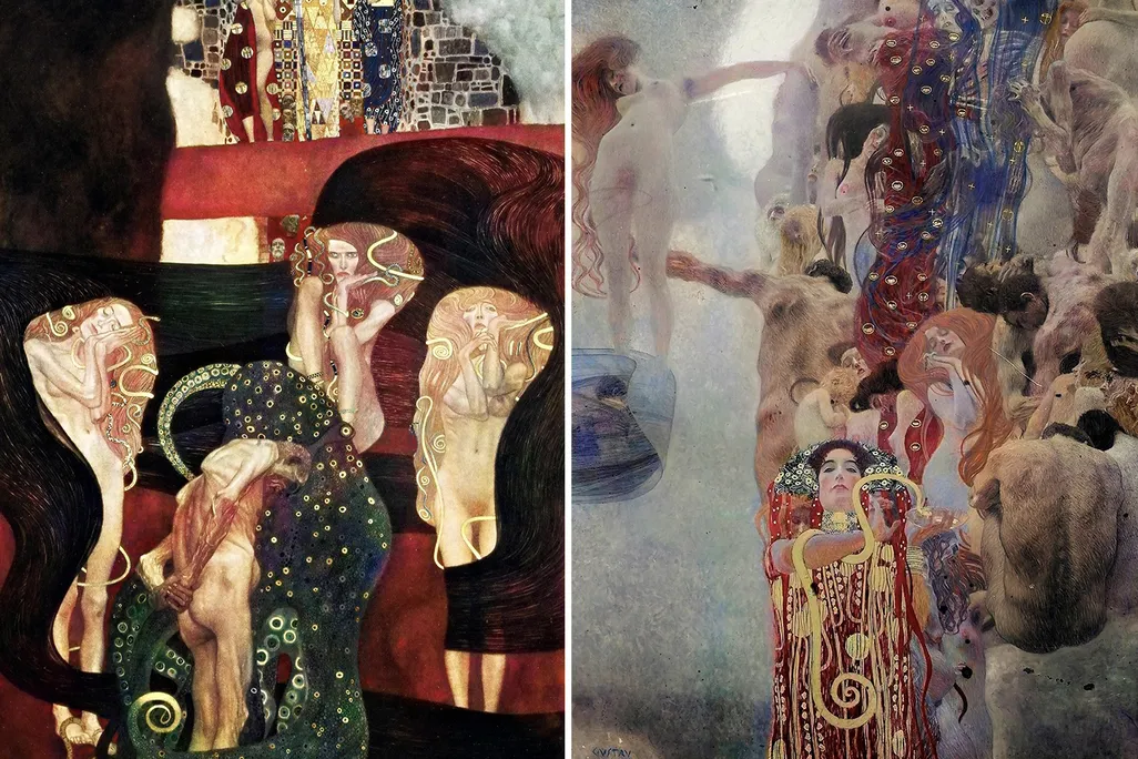 Two of the newly restored paintings