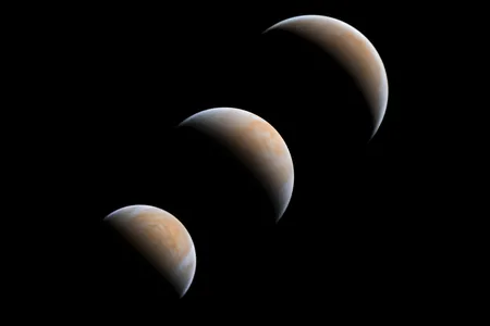 Venus, seen in three views as it approaches a conjunction with Earth and the sun, won the planets, comets and asteroids category.