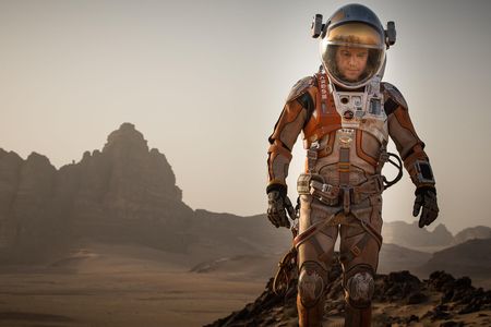 "Ares" program helmets and suits worn by Matt Damon and Jessica Chastain in 2015's The Martian are among the movie items that will be auctioned tomorrow in London.