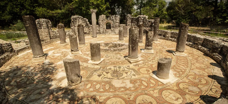  Mosaics at archaeological site, Butrint 