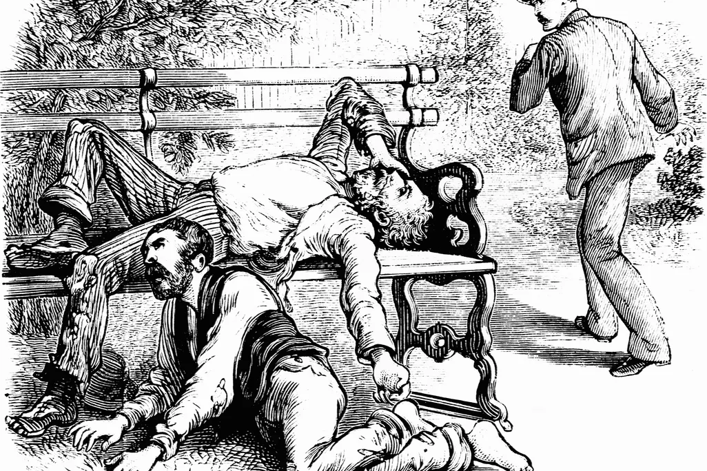 A 19th-century illustration of two yellow fever victims in New Orleans